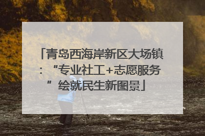青岛西海岸新区大场镇：“专业社工+志愿服务”绘就民生新图景